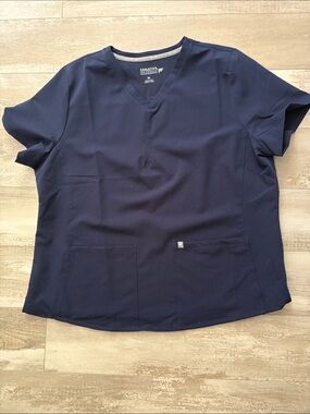 Fabletics Navy V-Neck Scrub Top